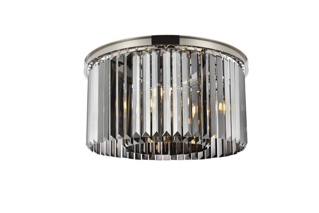 Elegant Lighting 1238F26PN-SS/RC Eight Light Flush Mount, Polished Nickel