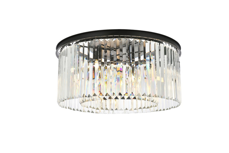 Elegant Lighting 1238F31MB/RC Eight Light Flush Mount, Matte Black