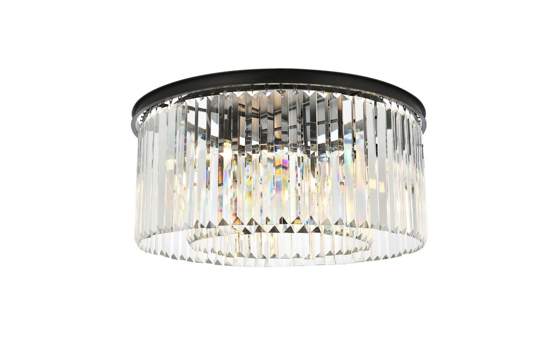 Elegant Lighting 1238F31MB/RC Eight Light Flush Mount, Matte Black