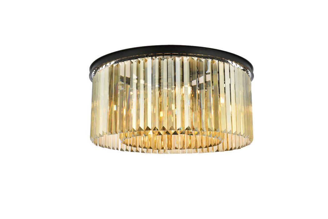 Elegant Lighting 1238F31MB-GT/RC Eight Light Flush Mount, Matte Black
