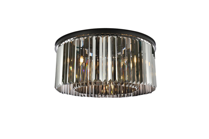 Elegant Lighting 1238F31MB-SS/RC Eight Light Flush Mount, Matte Black