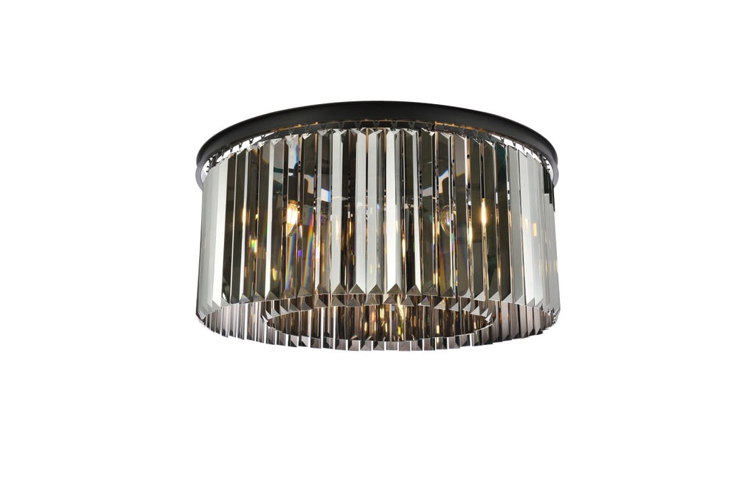 Elegant Lighting 1238F31MB-SS/RC Eight Light Flush Mount, Matte Black