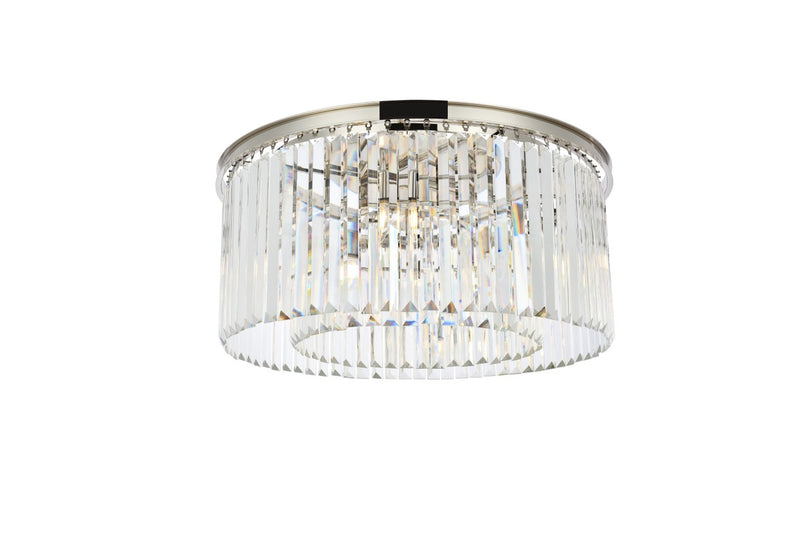 Elegant Lighting 1238F31PN/RC Eight Light Flush Mount, Polished Nickel