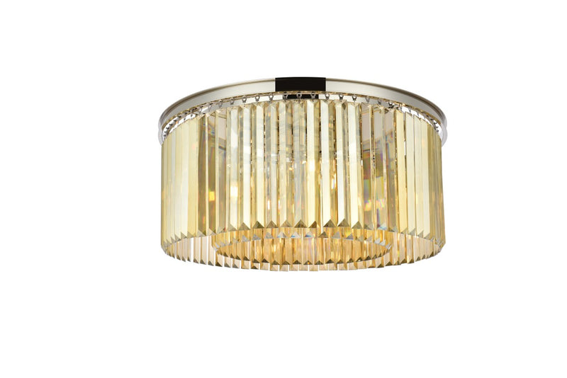 Elegant Lighting 1238F31PN-GT/RC Eight Light Flush Mount, Polished Nickel