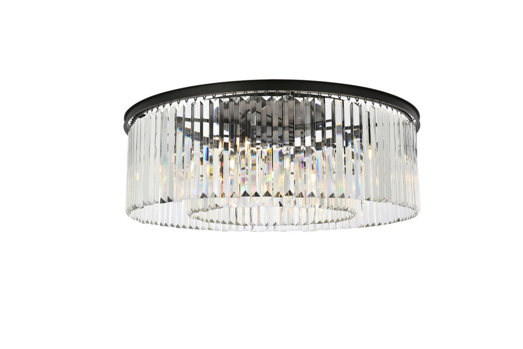 Elegant Lighting 1238F43MB/RC Ten Light Flush Mount, Matte Black