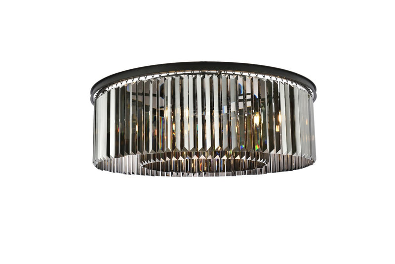 Elegant Lighting 1238F43MB-SS/RC Ten Light Flush Mount, Matte Black
