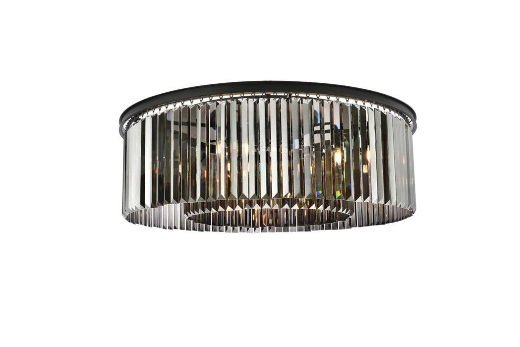 Elegant Lighting 1238F43MB-SS/RC Ten Light Flush Mount, Matte Black