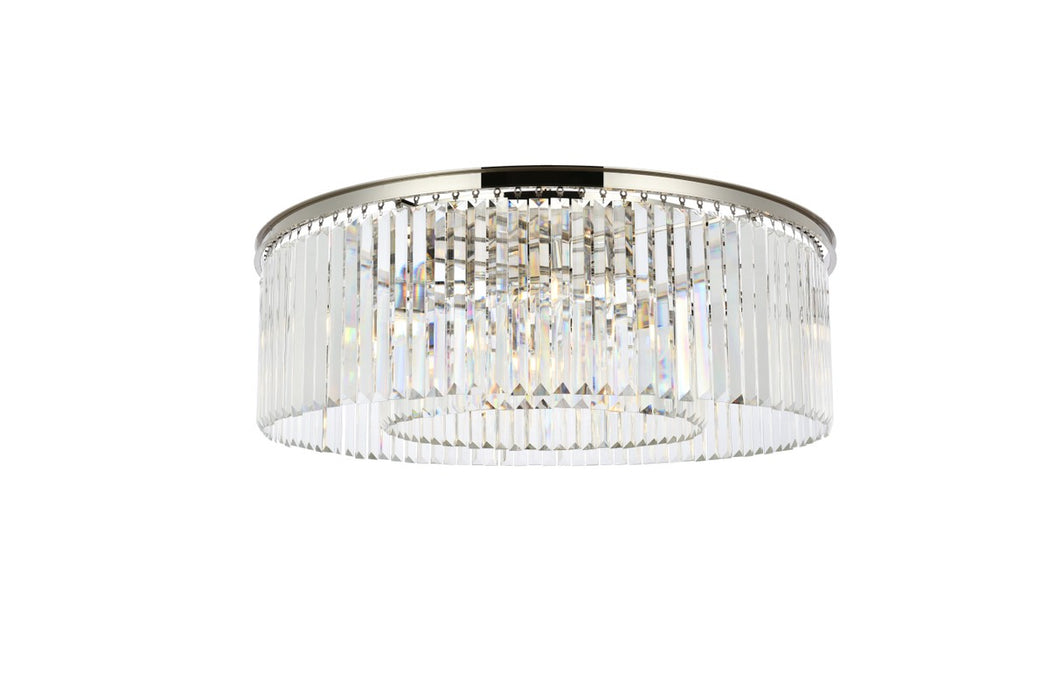 Elegant Lighting 1238F43PN/RC Ten Light Flush Mount, Polished Nickel