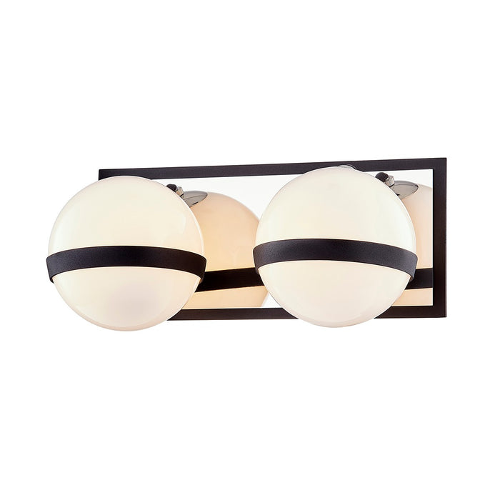 Troy Lighting B7482 Two Light Vanity, Carbide Blk With Polished Nickel Accents
