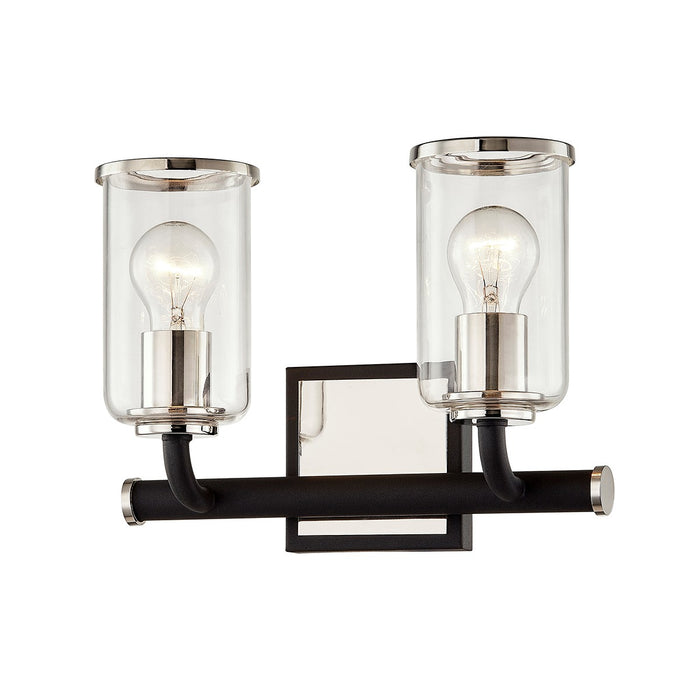 Troy Lighting B7682-TBK/PN Two Light Bath and Vanity, Textured Black & Polish Nickel