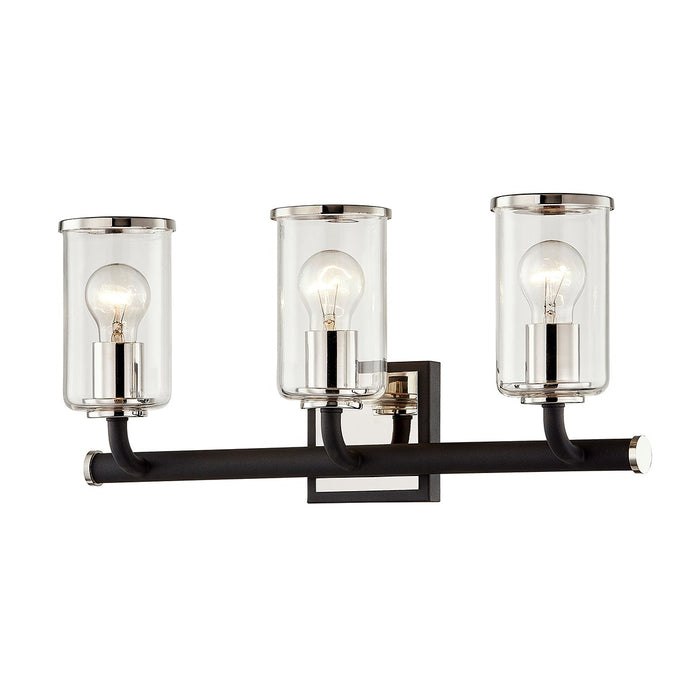 Troy Lighting B7683-TBK/PN Three Light Bath And Vanity, Textured Black & Polish Nickel