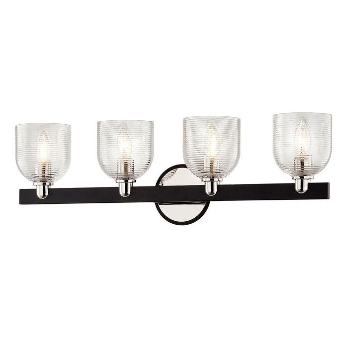 Troy Lighting B7714 Four Light Vanity, Carbide Blk & Pol Nickel
