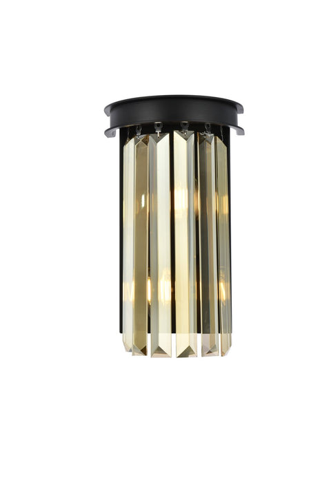 Elegant Lighting 1238W8MB-GT/RC Two Light Wall Sconce, Matte Black