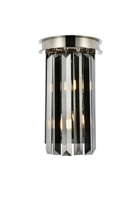 Elegant Lighting 1238W8PN-SS/RC Two Light Wall Sconce, Polished Nickel