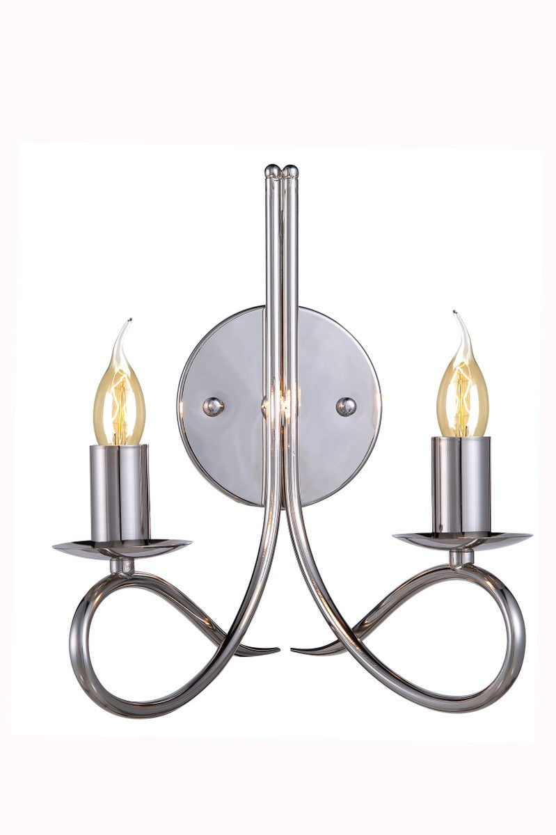 Elegant Lighting 1452W9PN Two Light Wall Sconce, Polished Nickel