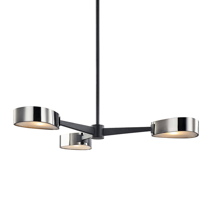 Troy Lighting F7333-TBK/BCR Three Light Chandelier, Textured Black/Black Chrome