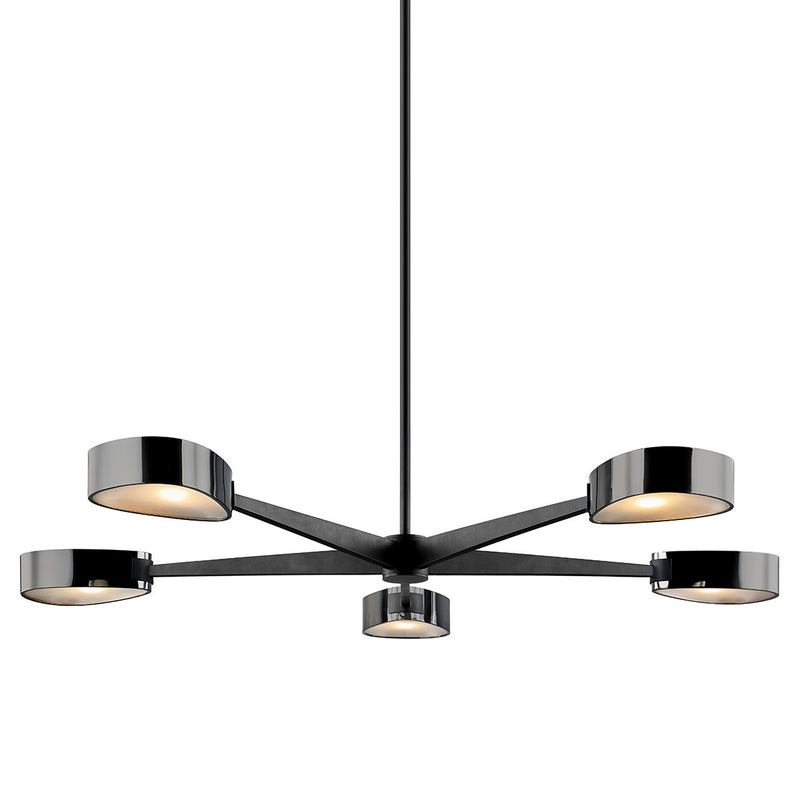 Troy Lighting F7335-TBK/BCR Five Light Chandelier, Textured Black