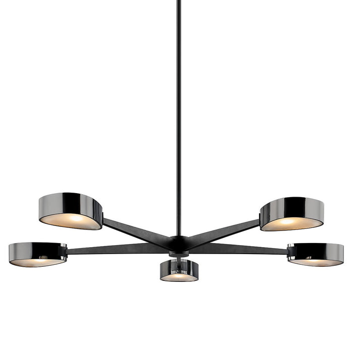 Troy Lighting F7335-TBK/BCR Five Light Chandelier, Textured Black