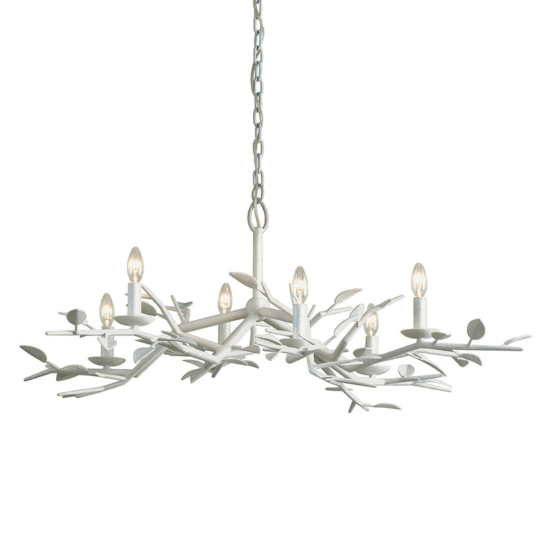 Troy Lighting F7626 Six Light Chandelier, Gesso White