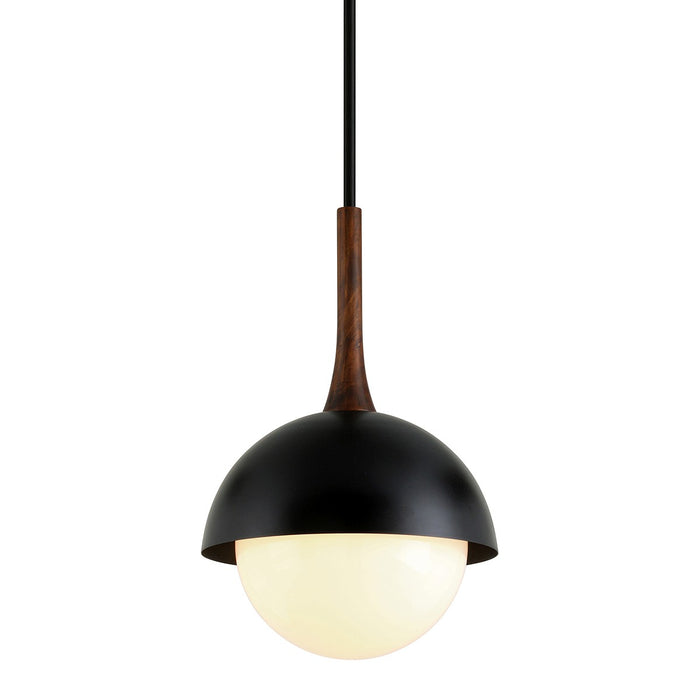 Troy Lighting F7644-SBK One Light Pendant, Soft Black