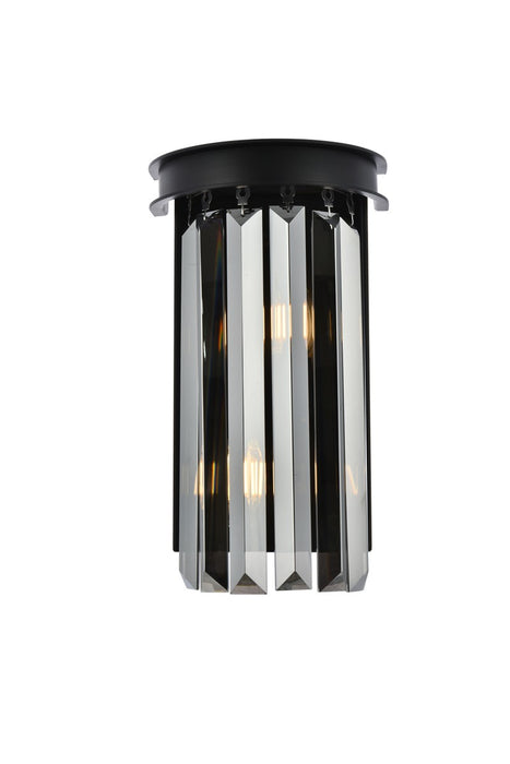 Elegant Lighting 1238W8MB-SS/RC Two Light Wall Sconce, Matte Black