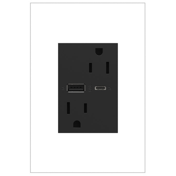 Legrand ARTRUSB156ACG4 Tamper-Resistant Ultra-Fast USB Type-A/C Outlet, Graphite
