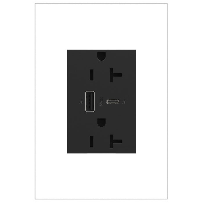 Legrand ARTRUSB206ACG4 Tamper-Resistant Ultra-Fast USB Type-A/C Outlet, Graphite