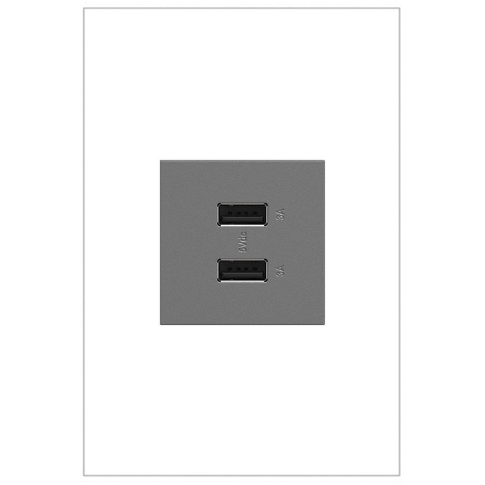Legrand ARUSB2AA6M4 USB Type-A/A Outlet Module, Magnesium