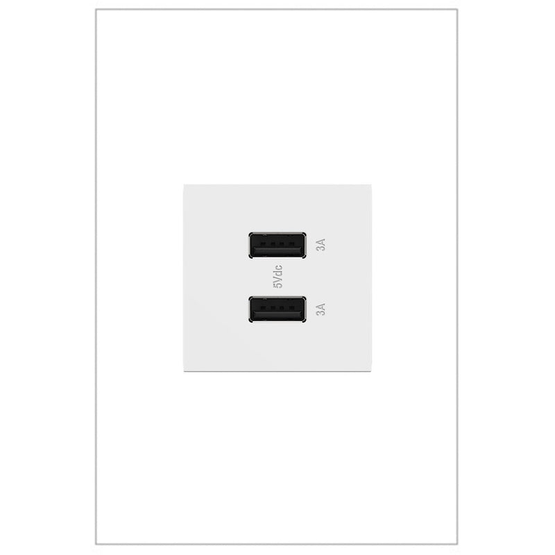 Legrand ARUSB2AA6W4 USB Type-A/A Outlet Module, White