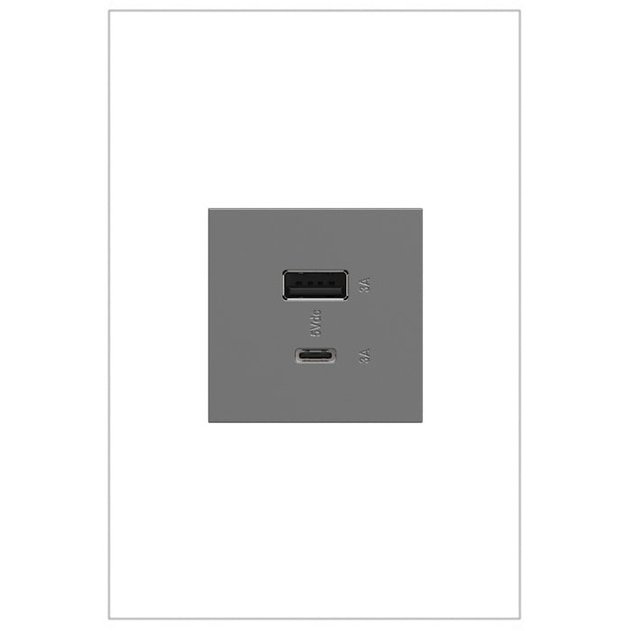 Legrand ARUSB2AC6M4 USB Type-A/C Outlet Module, Magnesium
