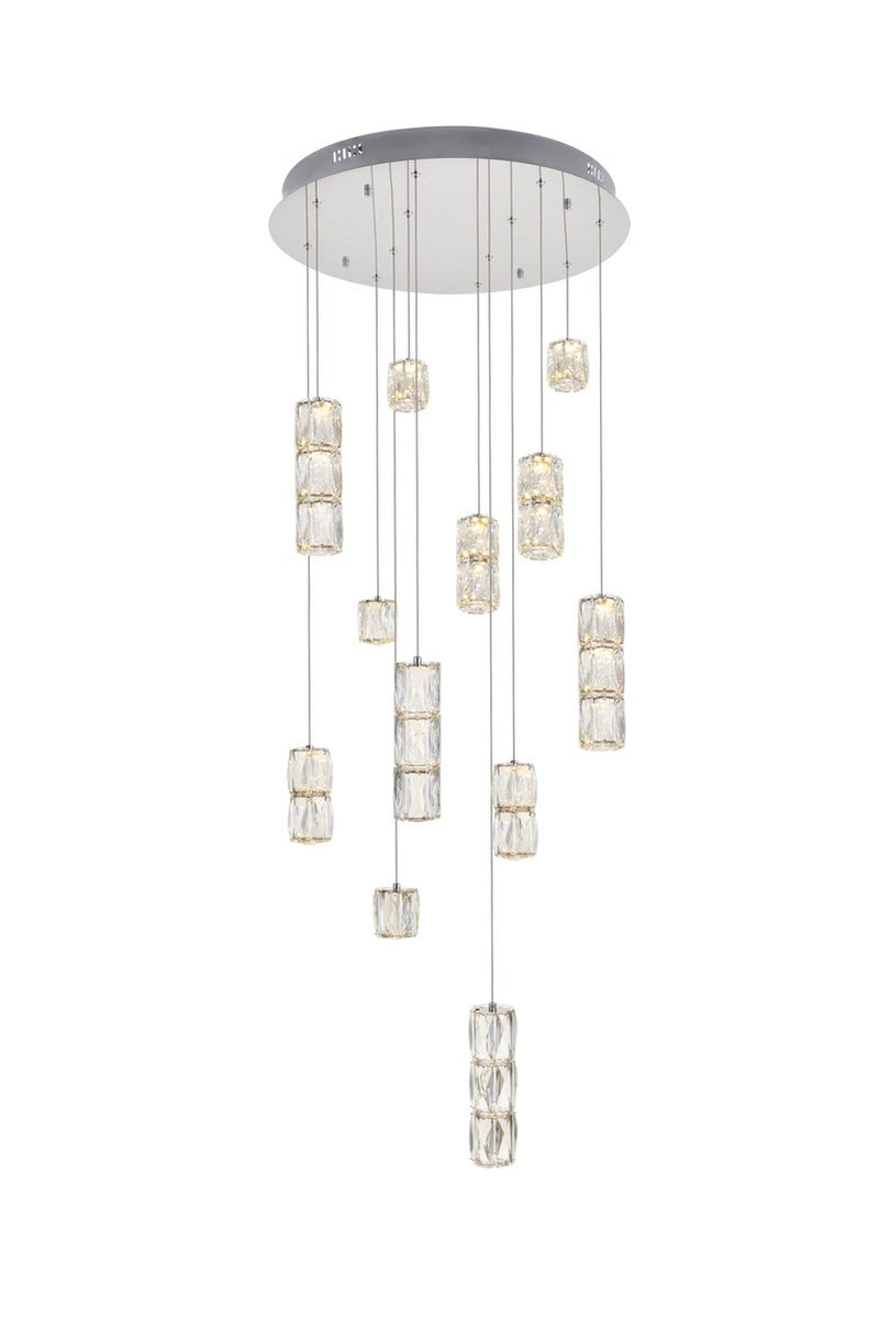 Elegant Lighting 3500D24C LED Pendant, Chrome