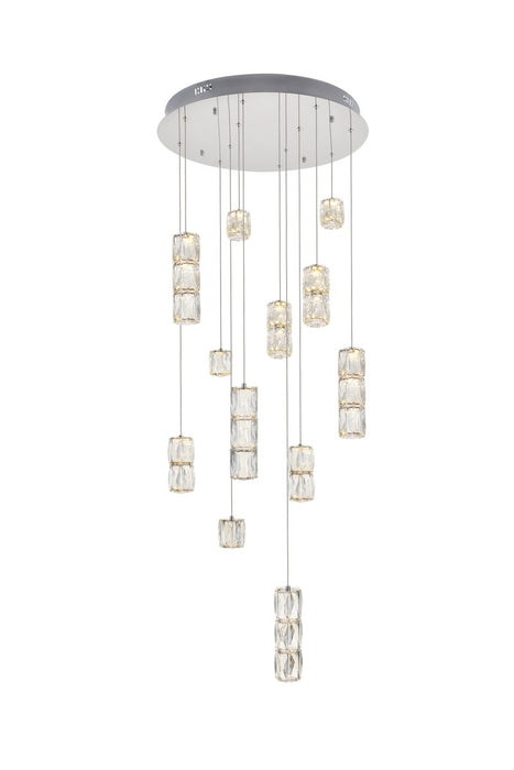 Elegant Lighting 3500D24C LED Pendant, Chrome