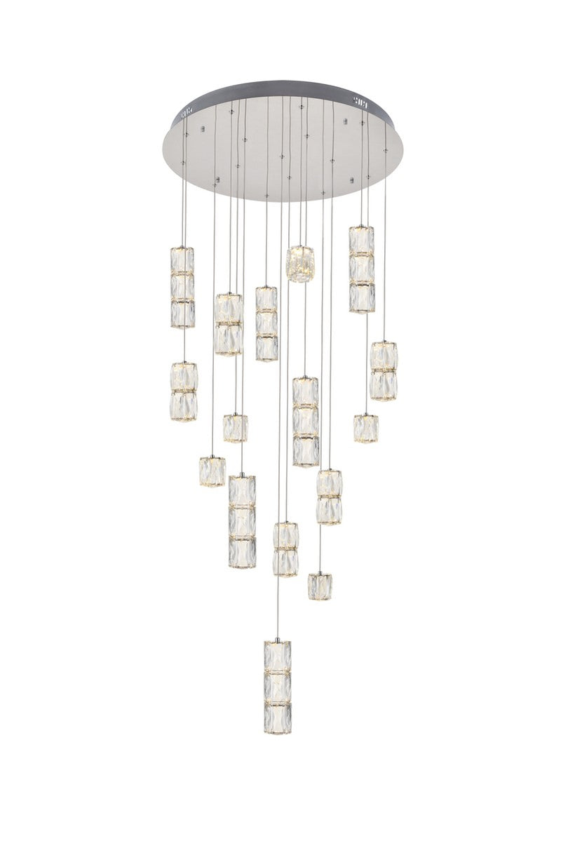 Elegant Lighting 3500D28C LED Pendant, Chrome