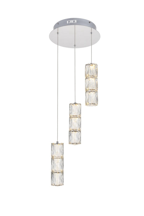 Elegant Lighting 3500D3RC LED Pendant, Chrome