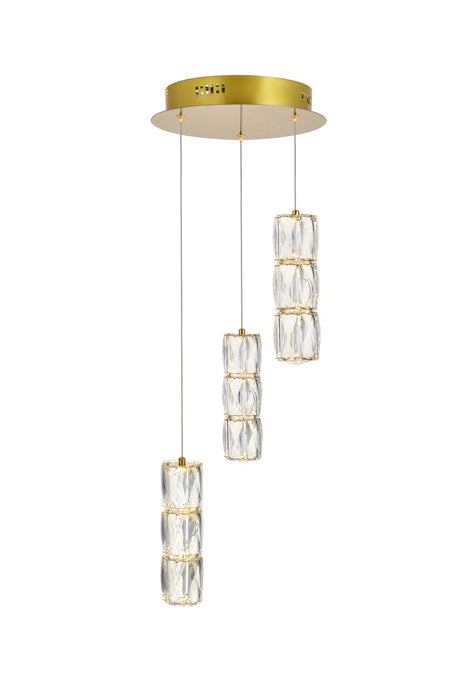 Elegant Lighting 3500D3RG LED Pendant, Gold