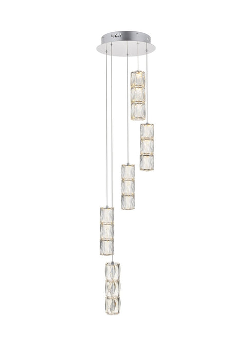 Elegant Lighting 3500D5RC LED Pendant, Chrome