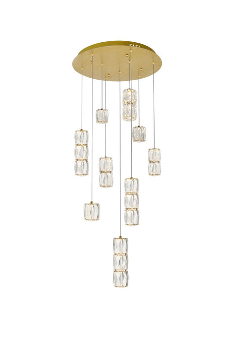 Elegant Lighting 3500D9G LED Pendant, Gold