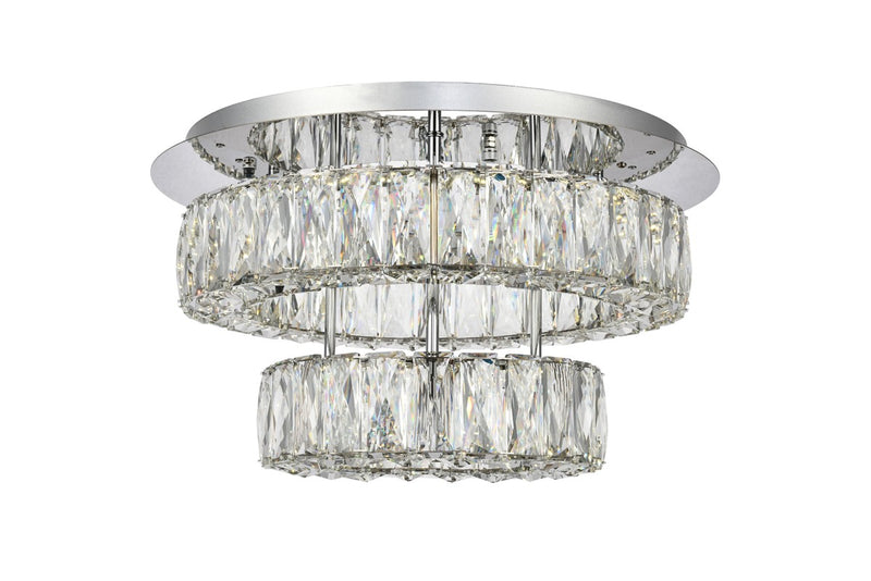 Elegant Lighting 3503F18L2C LED Flush Mount, Chrome