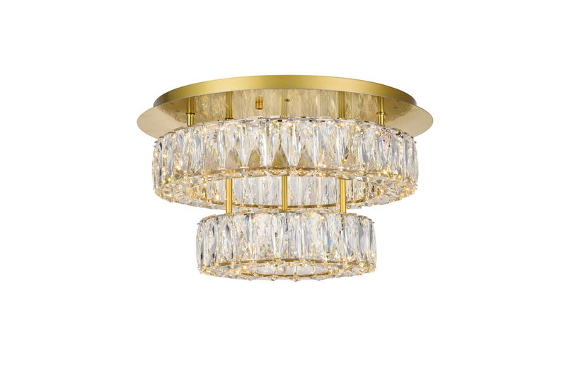 Elegant Lighting 3503F18L2G LED Flush Mount, Gold