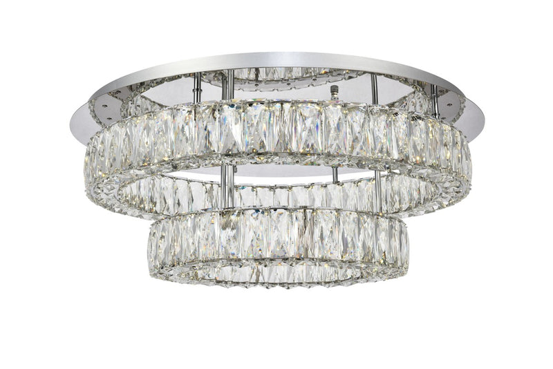 Elegant Lighting 3503F26L2C LED Flush Mount, Chrome