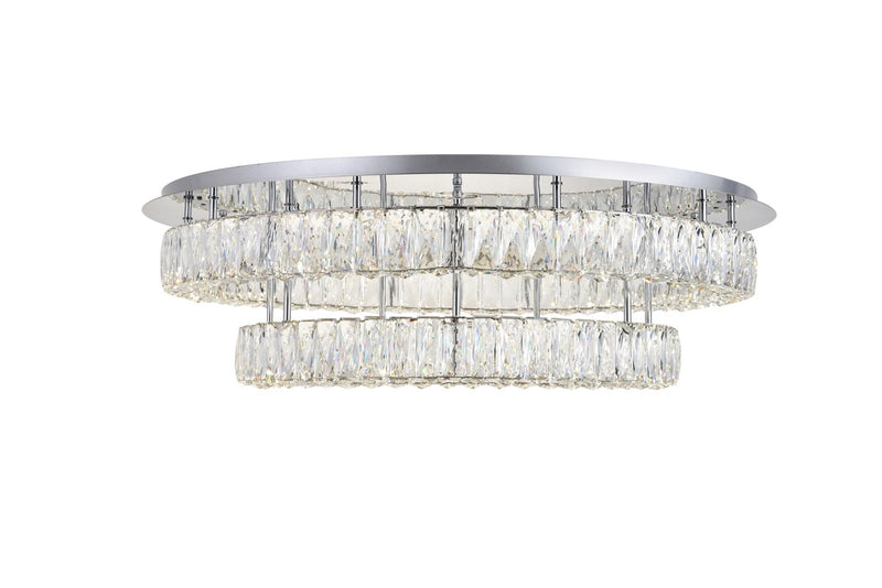 Elegant Lighting 3503F33L2C LED Flush Mount, Chrome
