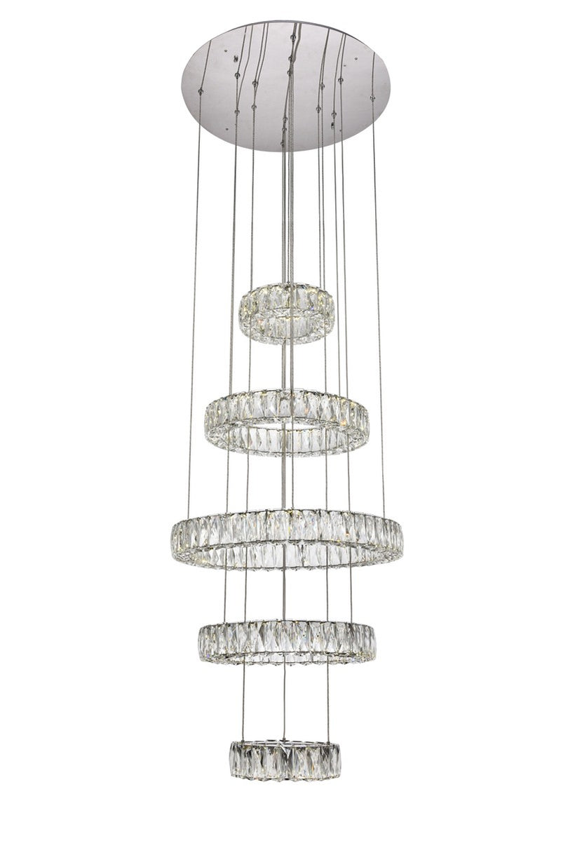Elegant Lighting 3503G5LC LED Chandelier, Chrome