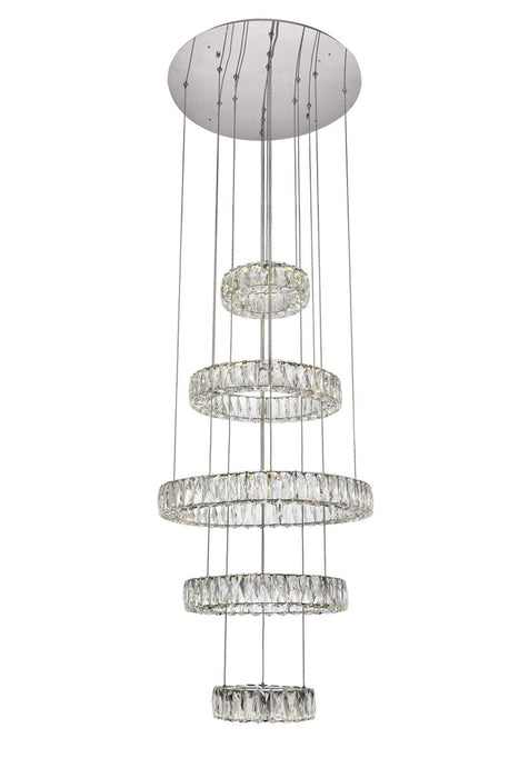Elegant Lighting 3503G5LC LED Chandelier, Chrome