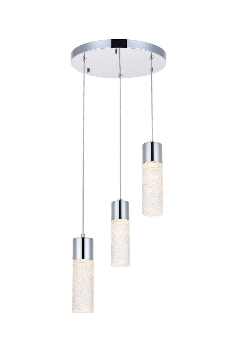Elegant Lighting 5200D12C LED Pendant, Chrome