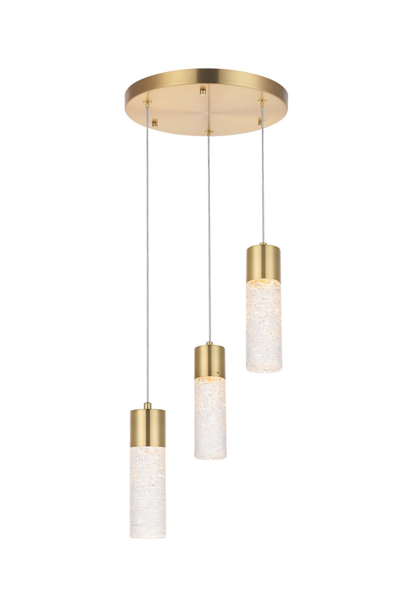 Elegant Lighting 5200D12G LED Pendant, Gold