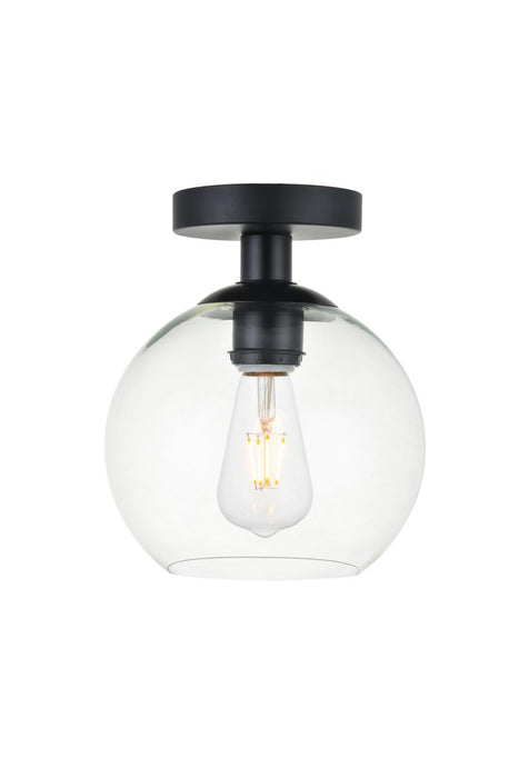 Elegant Lighting LD2204BK One Light Flush Mount, Black