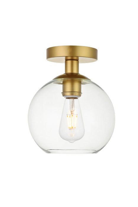 Elegant Lighting LD2204BR One Light Flush Mount, Brass