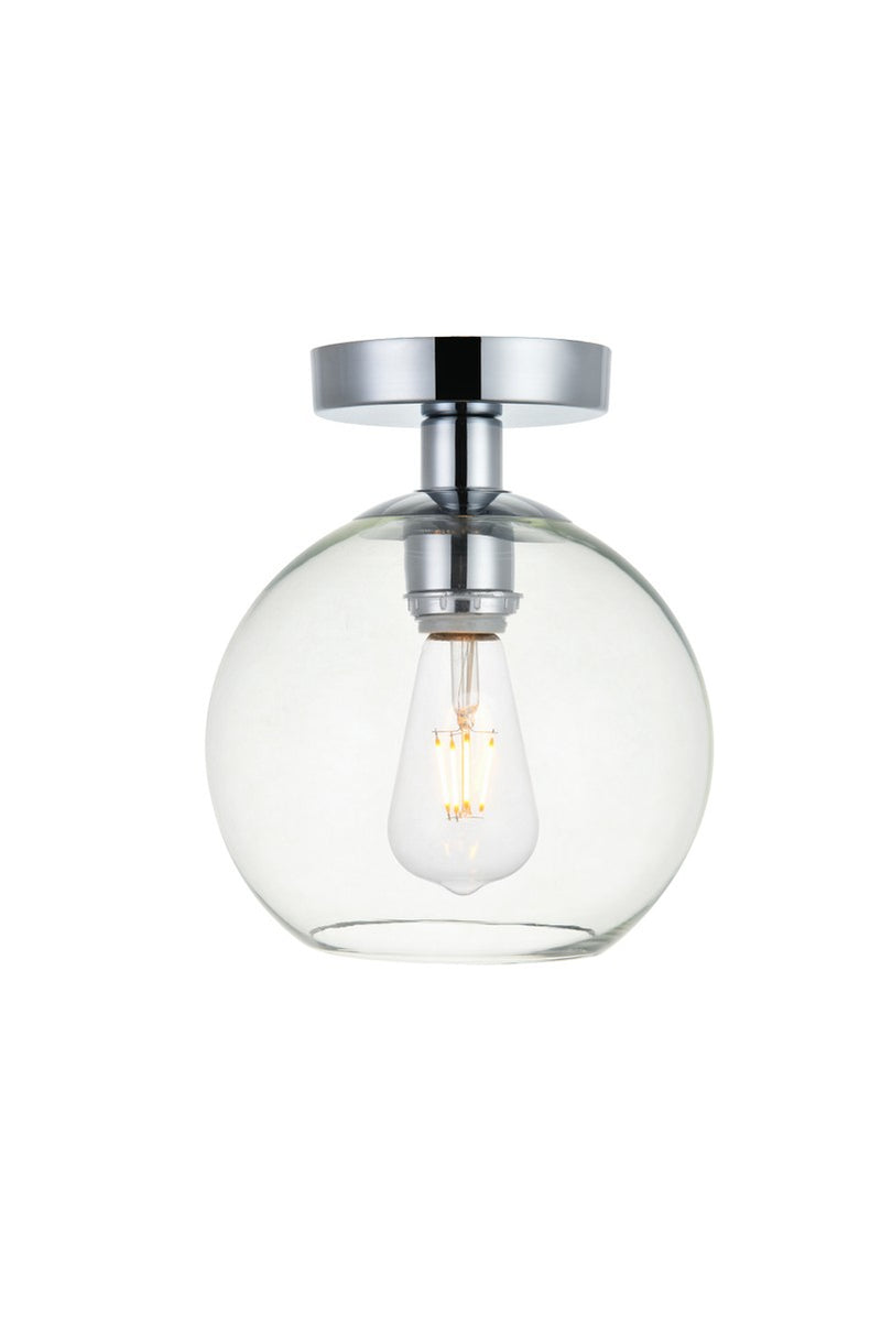 Elegant Lighting LD2204C One Light Flush Mount, Chrome