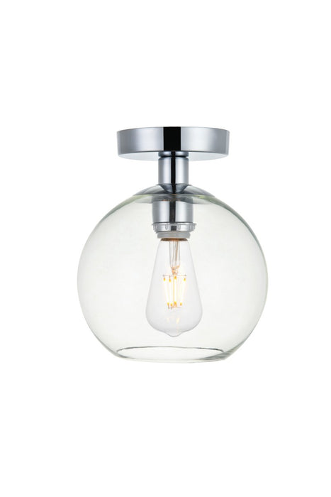 Elegant Lighting LD2204C One Light Flush Mount, Chrome