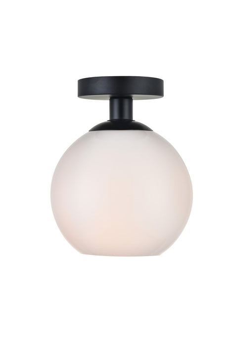 Elegant Lighting LD2205BK One Light Flush Mount, Black